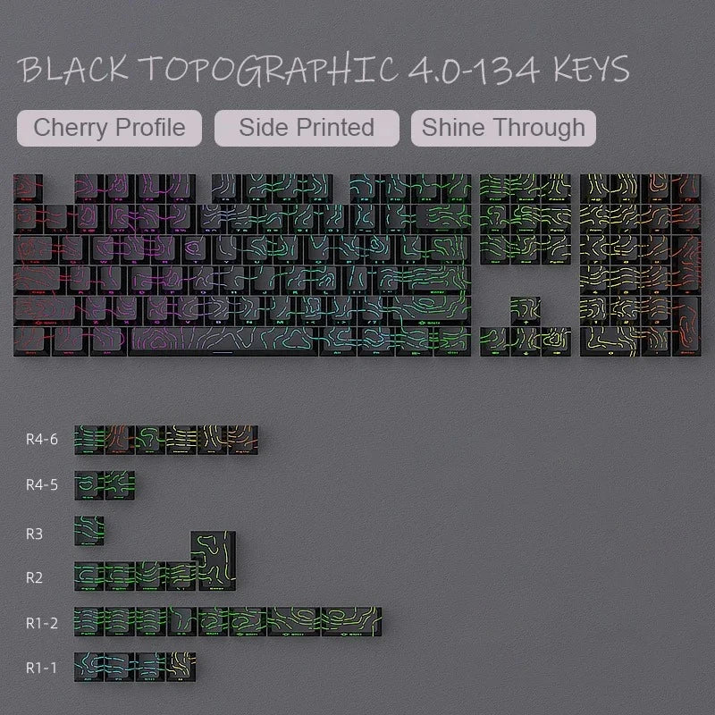 Contour 4.0 Side Engraved Keycap PBT Translucent 97 Key Gaming Mechanical Keyboard Key Cap White For Magnetic Switch F75 GMK87