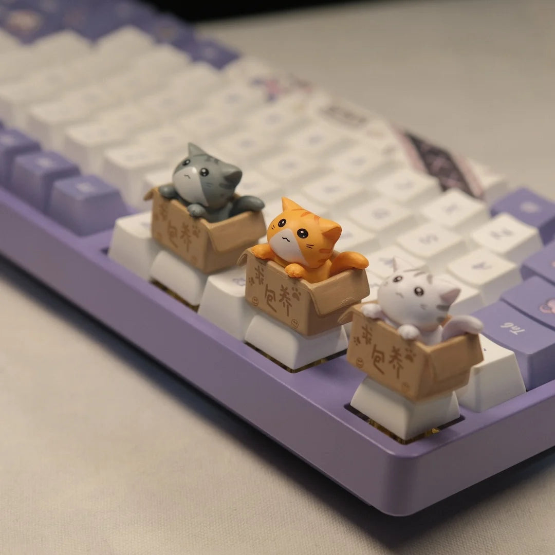 Cute Cat Keycap for Mechanical Keyboard, OEM R4 Profile, Novelty 3D Animal Keycap for MX Switches, Kawaii Desk Accessories, Funn