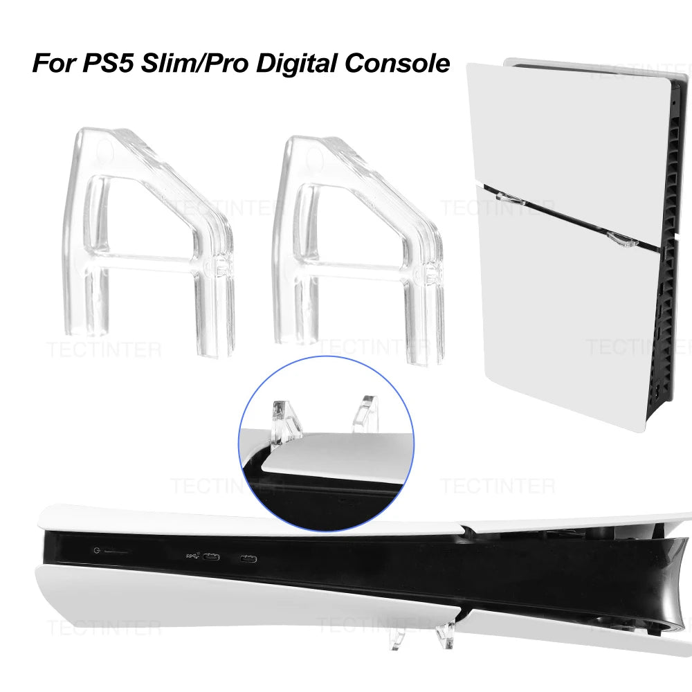 Horizontal Stand For PS5 Slim/Pro Accessories Disc/Digital Game Console Acrylic Holder Transprent Triangle Base For Playstation5
