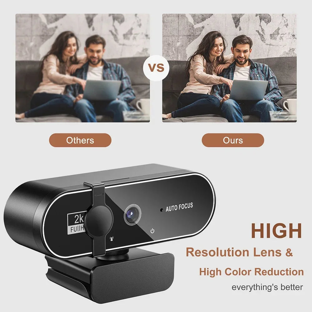 4K HD Webcam Video Camera 2K Autofocus Streaming Web Cam With Microphone Full HD 1080P Webcams for PC/Computer/Laptop