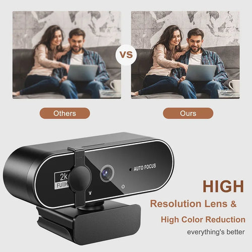 4K HD Webcam Video Camera 2K Autofocus Streaming Web Cam With Microphone Full HD 1080P Webcams for PC/Computer/Laptop