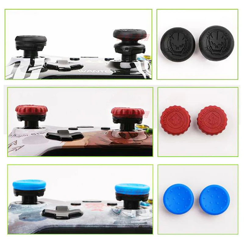 2 Pcs/Set Video Games Silicone Controller Thumb Grip For PS4 PS5 Joystick Booster Cap Game Controller Extenders Caps Accessories