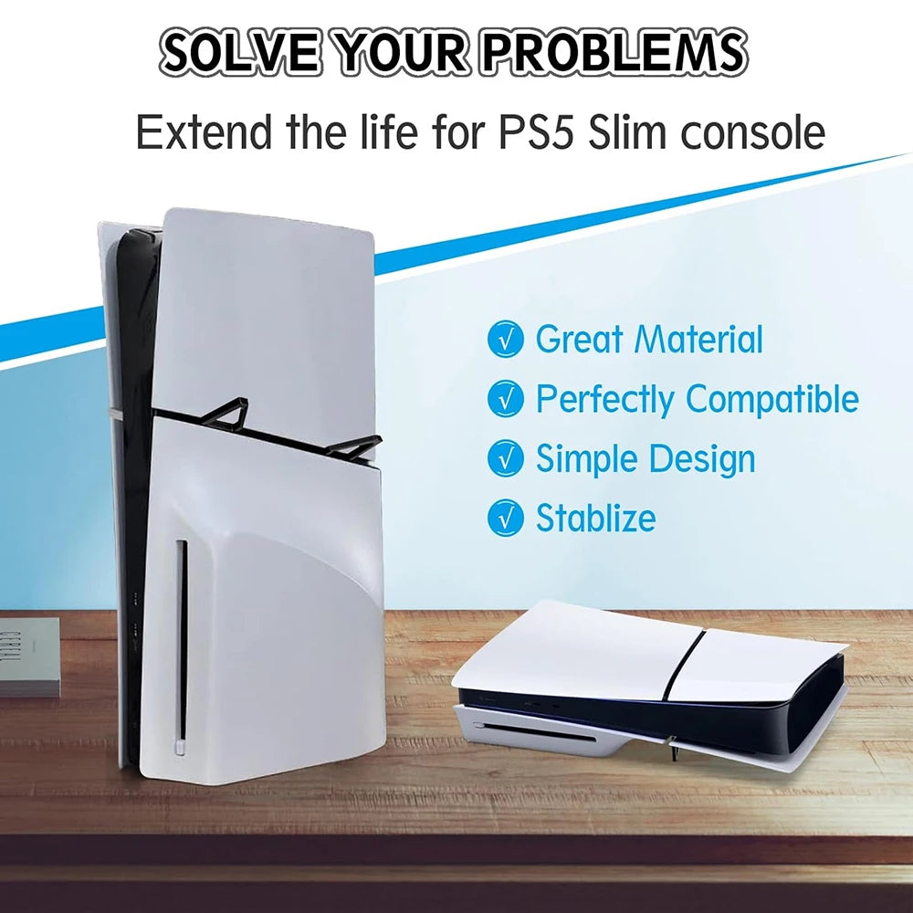 Horizontal Stand For PS5 Slim/Pro Accessories Disc/Digital Game Console Acrylic Holder Transprent Triangle Base For Playstation5