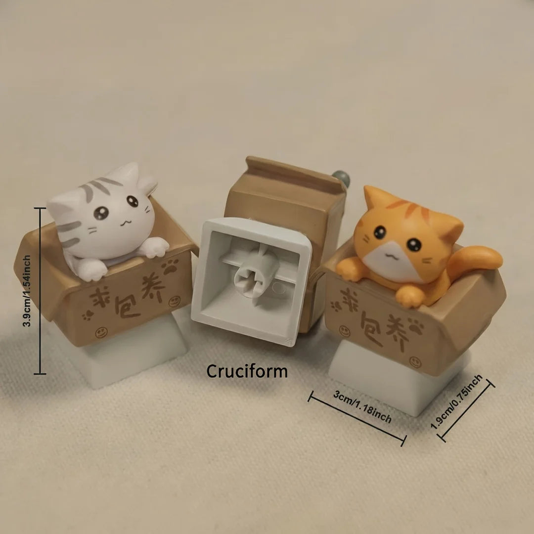 Cute Cat Keycap for Mechanical Keyboard, OEM R4 Profile, Novelty 3D Animal Keycap for MX Switches, Kawaii Desk Accessories, Funn