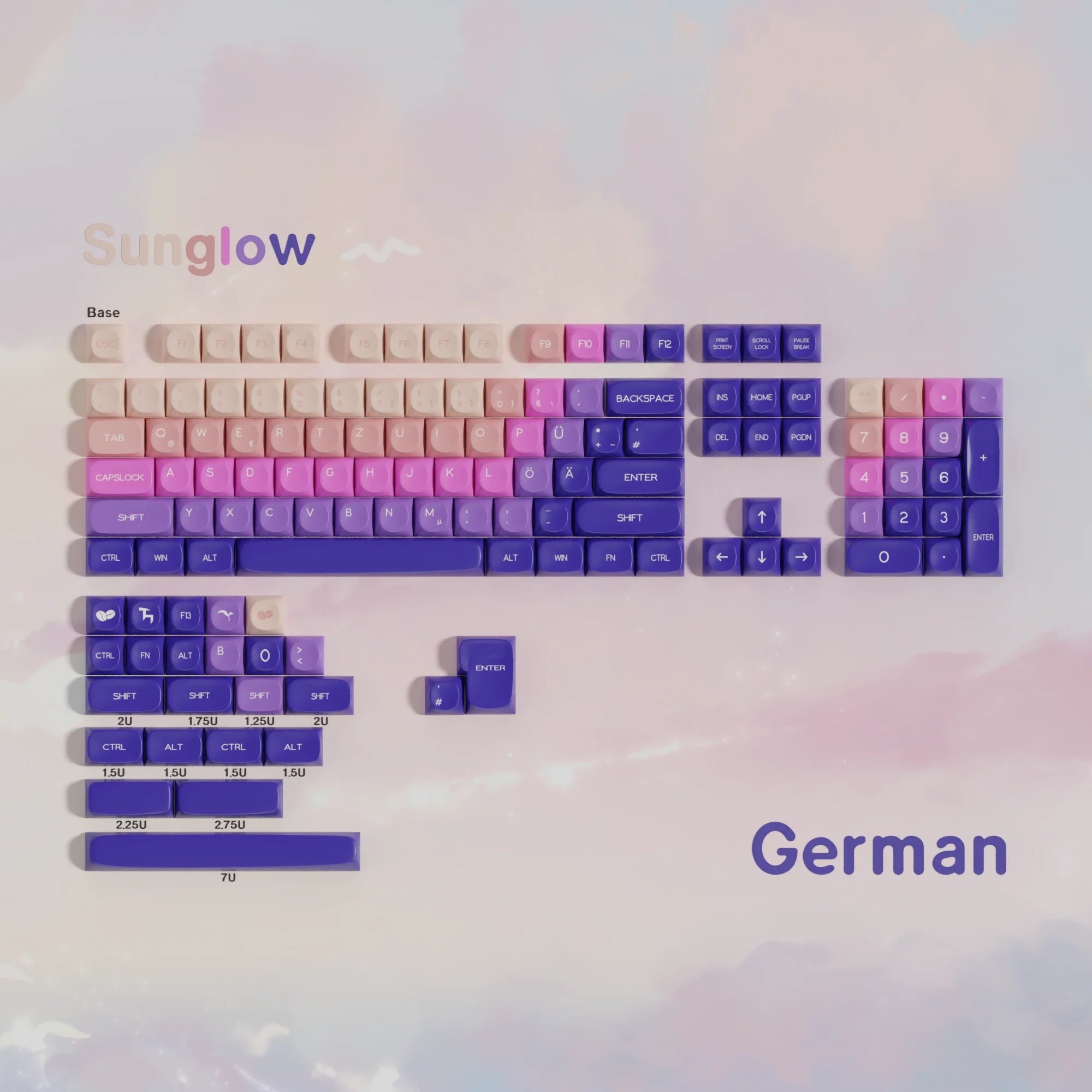 German Keyboard Keycaps MOA PBT Keycap 5-sided Dye Sublimation DE Key Caps For Cherry Mx Switch Mechanical Keyboard ISO Layout