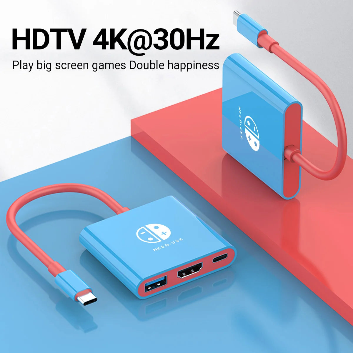 3-in-1 USB C to HDMI 4K HUB Type C Adapter Thunderbolt 3/4 100W PD USB 3.0 Docking Station for Switch MacBook Laptop Phone
