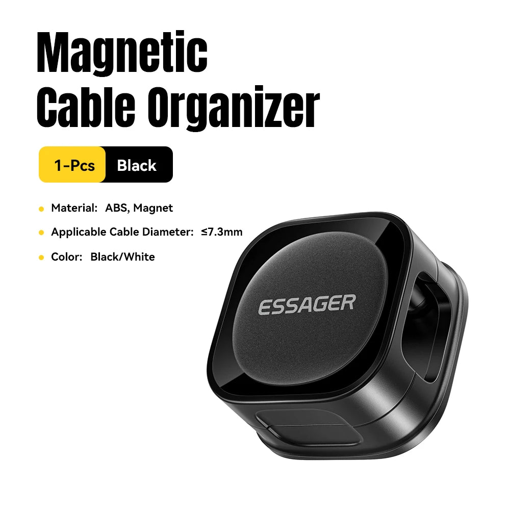 Essager Magnetic Cable Clips Cable Smooth Adjustable Cord Holder Cable Management Wire Keeper Under Desk Cable Organizer Holder