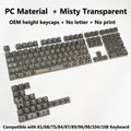 132 Keys Transparent Keycaps with Multi-Language English/ Korea /Russian for Mechanical Keyboard AK820 Pro Clear/ Misty Surface