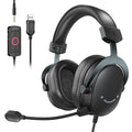 FIFINE USB Gaming Headset with 7.1 Surround Sound/3.5mm Jack/Microphone,Over-Ear Wired Headphone for PC PS4/5 Xbox Ampligame H9W