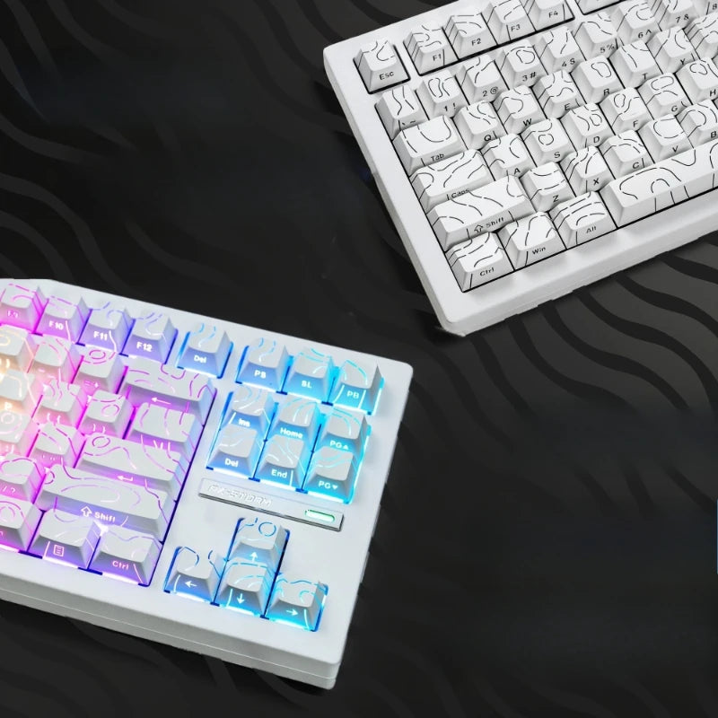 Contour 4.0 Side Engraved Keycap PBT Translucent 97 Key Gaming Mechanical Keyboard Key Cap White For Magnetic Switch F75 GMK87
