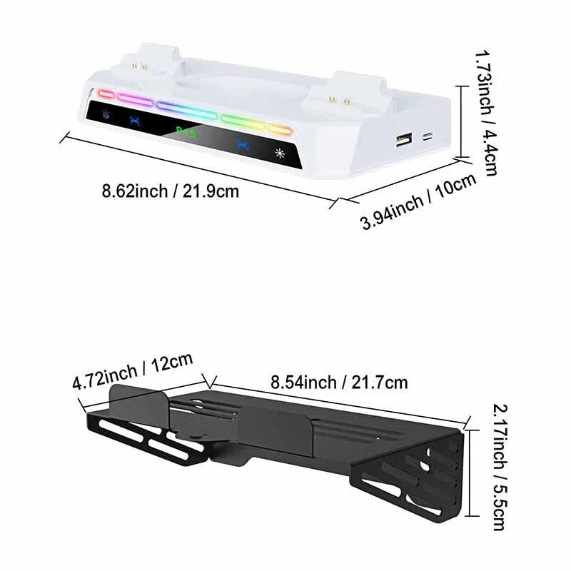 For Sony PS5 Console Playstation PS 5 Slim Pro Wall Mount Stand Support Base Controller Charger Control Charging Play Station