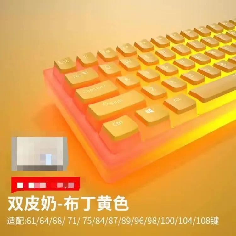 Cyrillic/Russian Pudding Keycaps Layout Keycap for Mechanical Keyboards Keycap Double Shot PBT Full 117 Keys Set Keycaps ISO Key