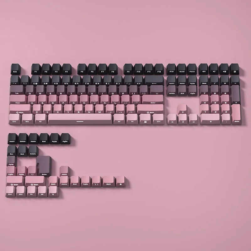 Gradient Keycaps Side Printed Shine Through PBT Double Shot OEM Profile for MX Switches Gaming Keyboard 130+Key Caps