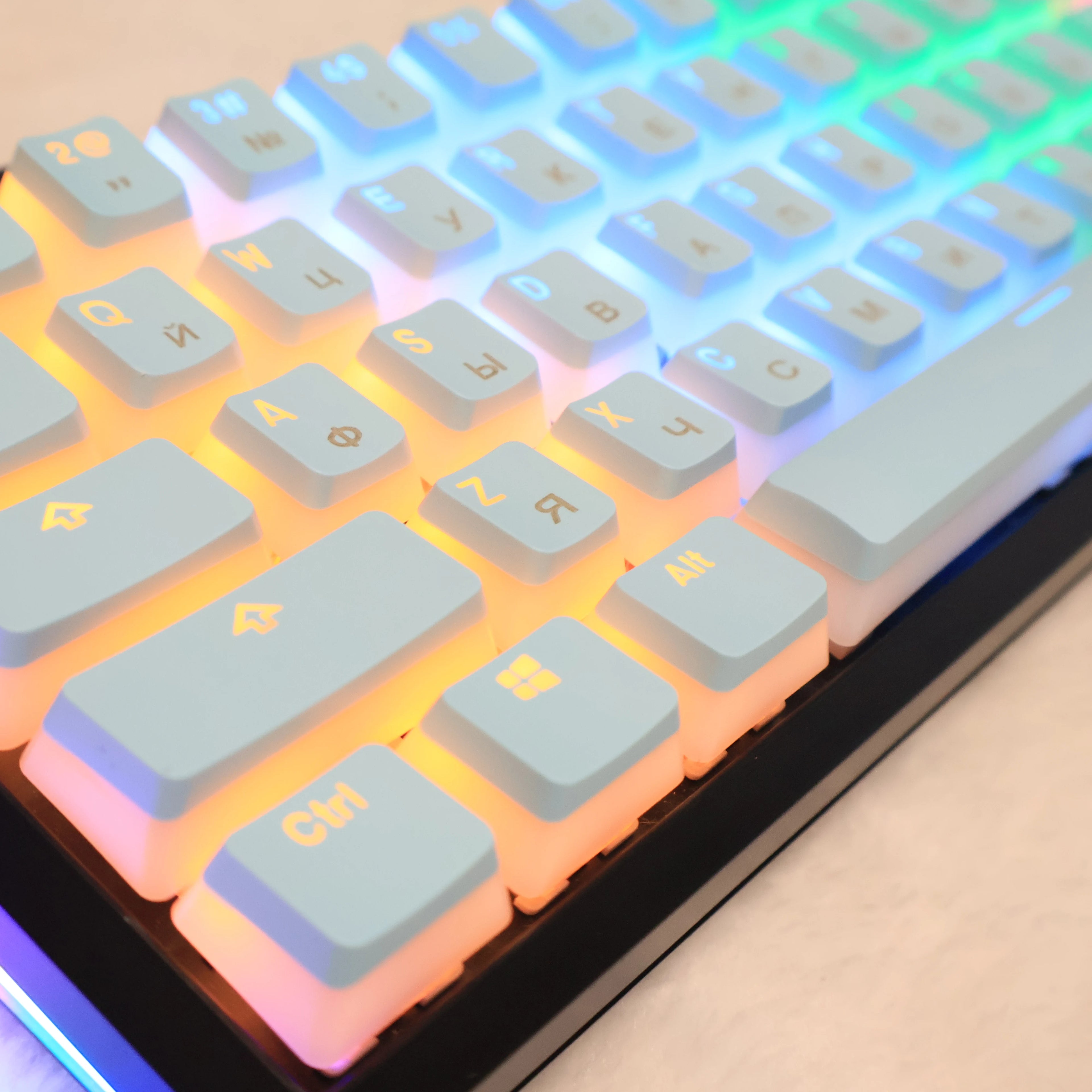 Cyrillic/Russian Pudding Keycaps Layout Keycap for Mechanical Keyboards Keycap Double Shot PBT Full 117 Keys Set Keycaps ISO Key