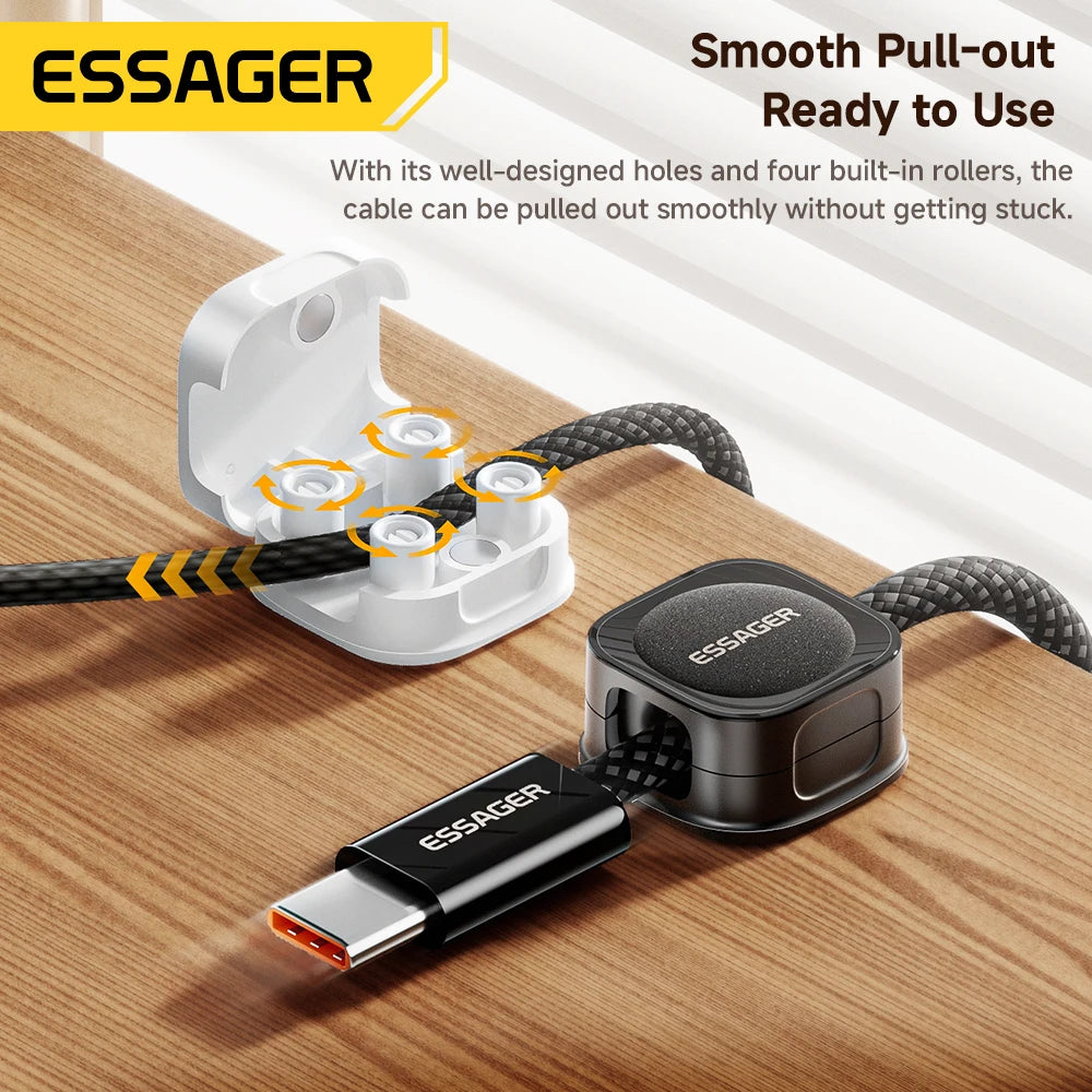 Essager Magnetic Cable Clips Cable Smooth Adjustable Cord Holder Cable Management Wire Keeper Under Desk Cable Organizer Holder
