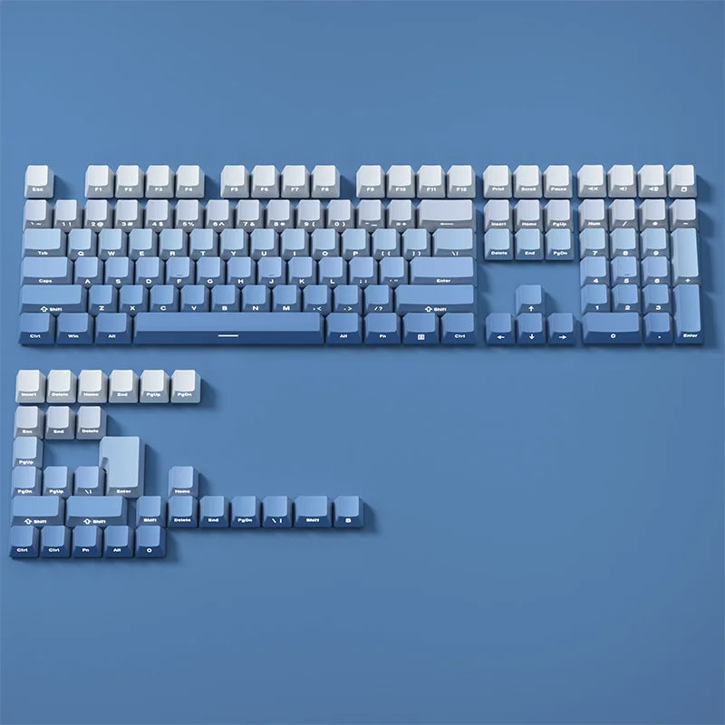 Gradient Keycaps Side Printed Shine Through PBT Double Shot OEM Profile for MX Switches Gaming Keyboard 130+Key Caps