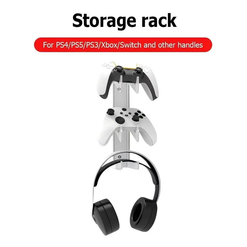 3in1 Clear Wall Mounted Storage Rack Headset Gamepad Display Stand Holder for PS5 PS4 XBOX Switch Controller Gaming Accessories