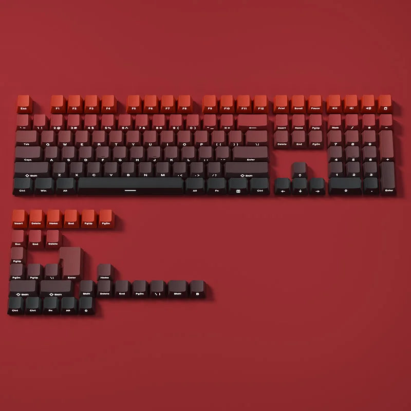Gradient Keycaps Side Printed Shine Through PBT Double Shot OEM Profile for MX Switches Gaming Keyboard 130+Key Caps