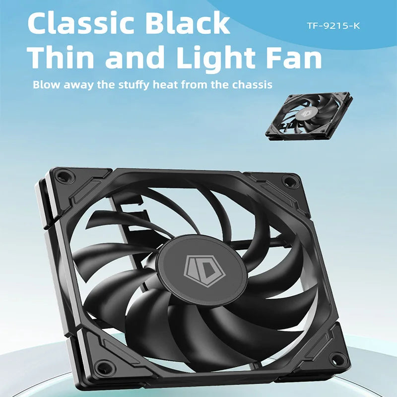 ID Cooling TF-9215 Computer PC Case Fan 9cm 12V/4Pin PWM Thickness 15mm Slim Fan 90mm CPU Cooler Quiet Gamer DIY Cabinet 9015