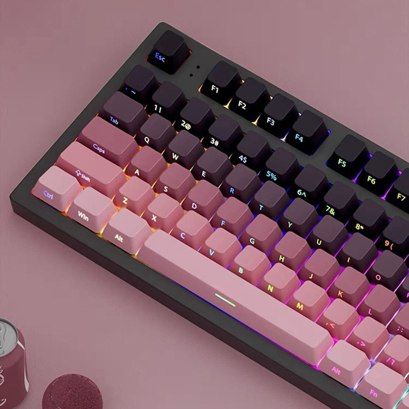 Gradient Keycaps Side Printed Shine Through PBT Double Shot OEM Profile for MX Switches Gaming Keyboard 130+Key Caps