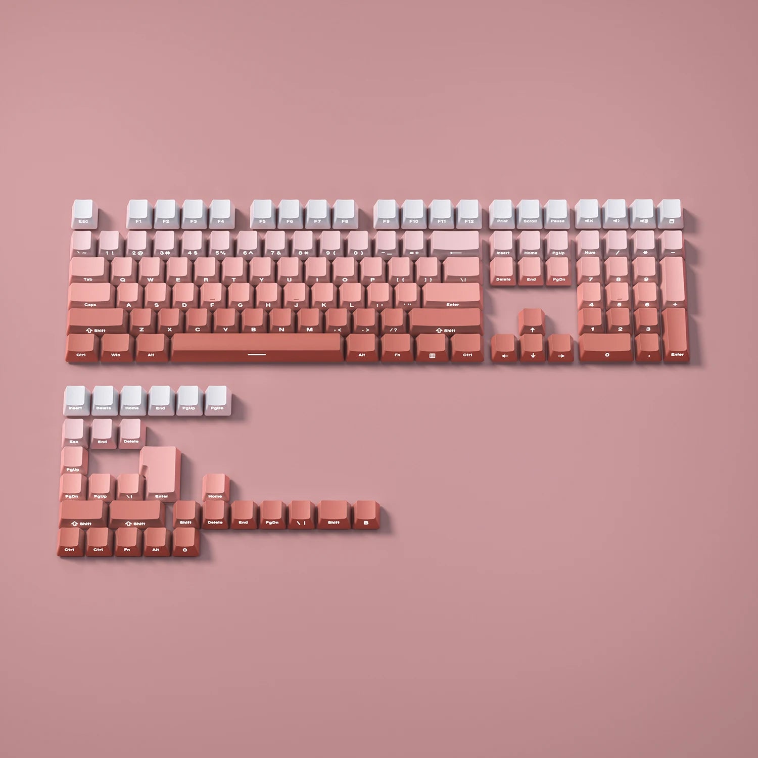 Gradient Keycaps Side Printed Shine Through PBT Double Shot OEM Profile for MX Switches Gaming Keyboard 130+Key Caps