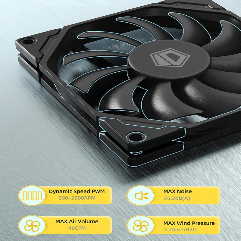 ID Cooling TF-9215 Computer PC Case Fan 9cm 12V/4Pin PWM Thickness 15mm Slim Fan 90mm CPU Cooler Quiet Gamer DIY Cabinet 9015