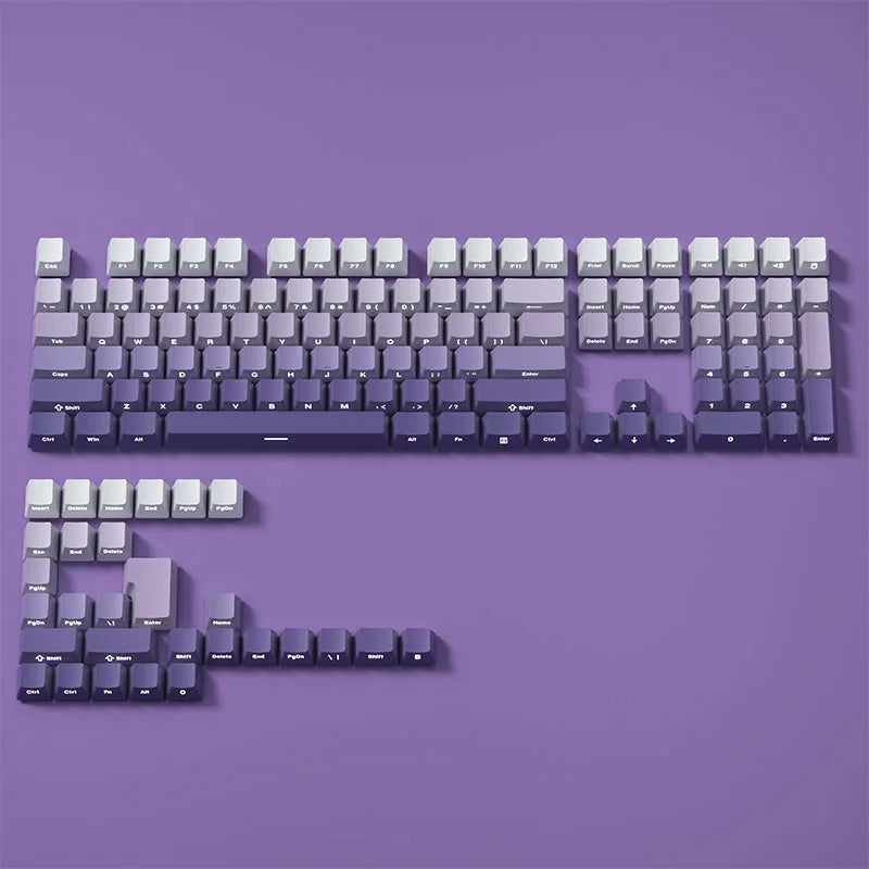 Gradient Keycaps Side Printed Shine Through PBT Double Shot OEM Profile for MX Switches Gaming Keyboard 130+Key Caps