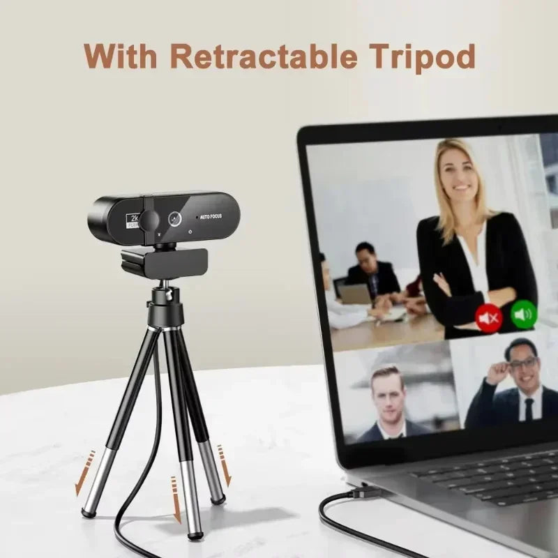 4K HD Webcam Video Camera 2K Autofocus Streaming Web Cam With Microphone Full HD 1080P Webcams for PC/Computer/Laptop