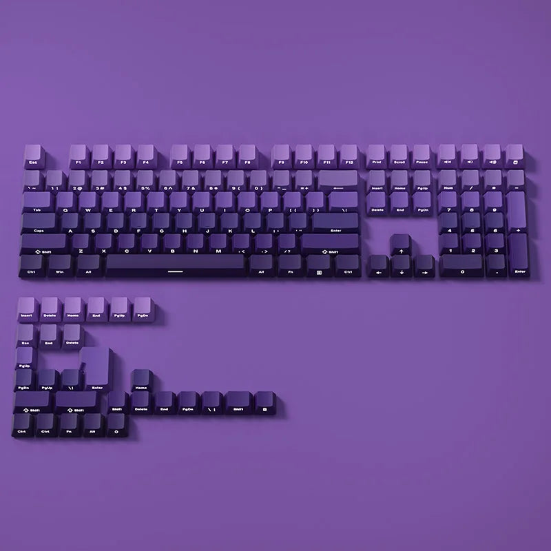 Gradient Keycaps Side Printed Shine Through PBT Double Shot OEM Profile for MX Switches Gaming Keyboard 130+Key Caps