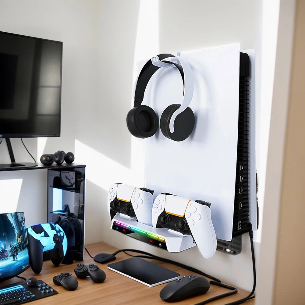 For Sony PS5 Console Playstation PS 5 Slim Pro Wall Mount Stand Support Base Controller Charger Control Charging Play Station
