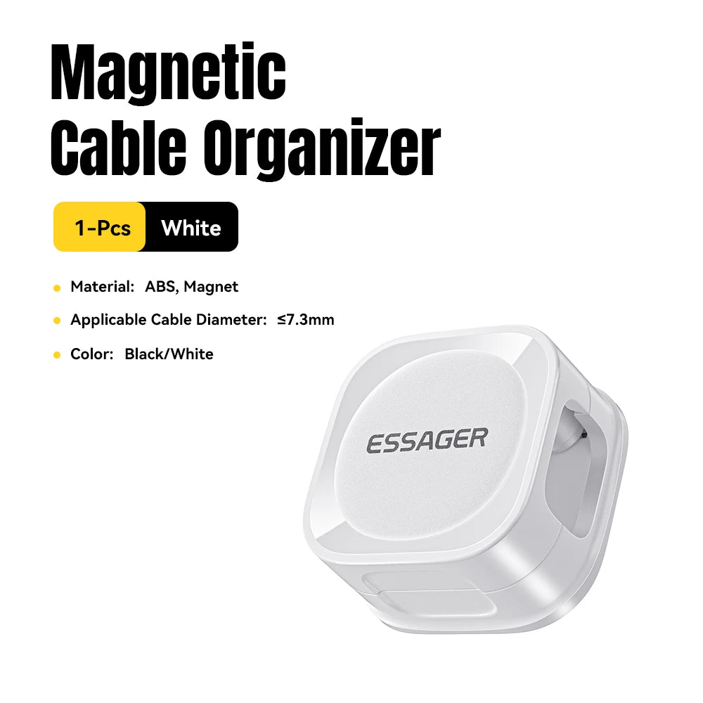 Essager Magnetic Cable Clips Cable Smooth Adjustable Cord Holder Cable Management Wire Keeper Under Desk Cable Organizer Holder