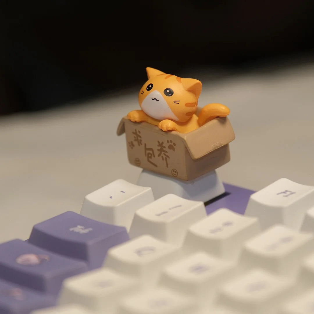 Cute Cat Keycap for Mechanical Keyboard, OEM R4 Profile, Novelty 3D Animal Keycap for MX Switches, Kawaii Desk Accessories, Funn