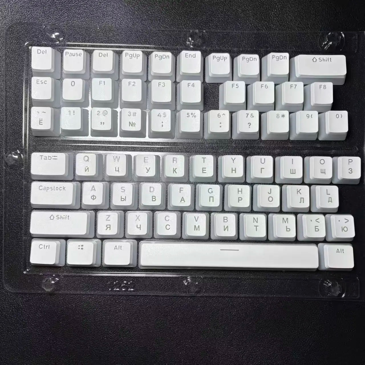 Cyrillic/Russian Pudding Keycaps Layout Keycap for Mechanical Keyboards Keycap Double Shot PBT Full 117 Keys Set Keycaps ISO Key