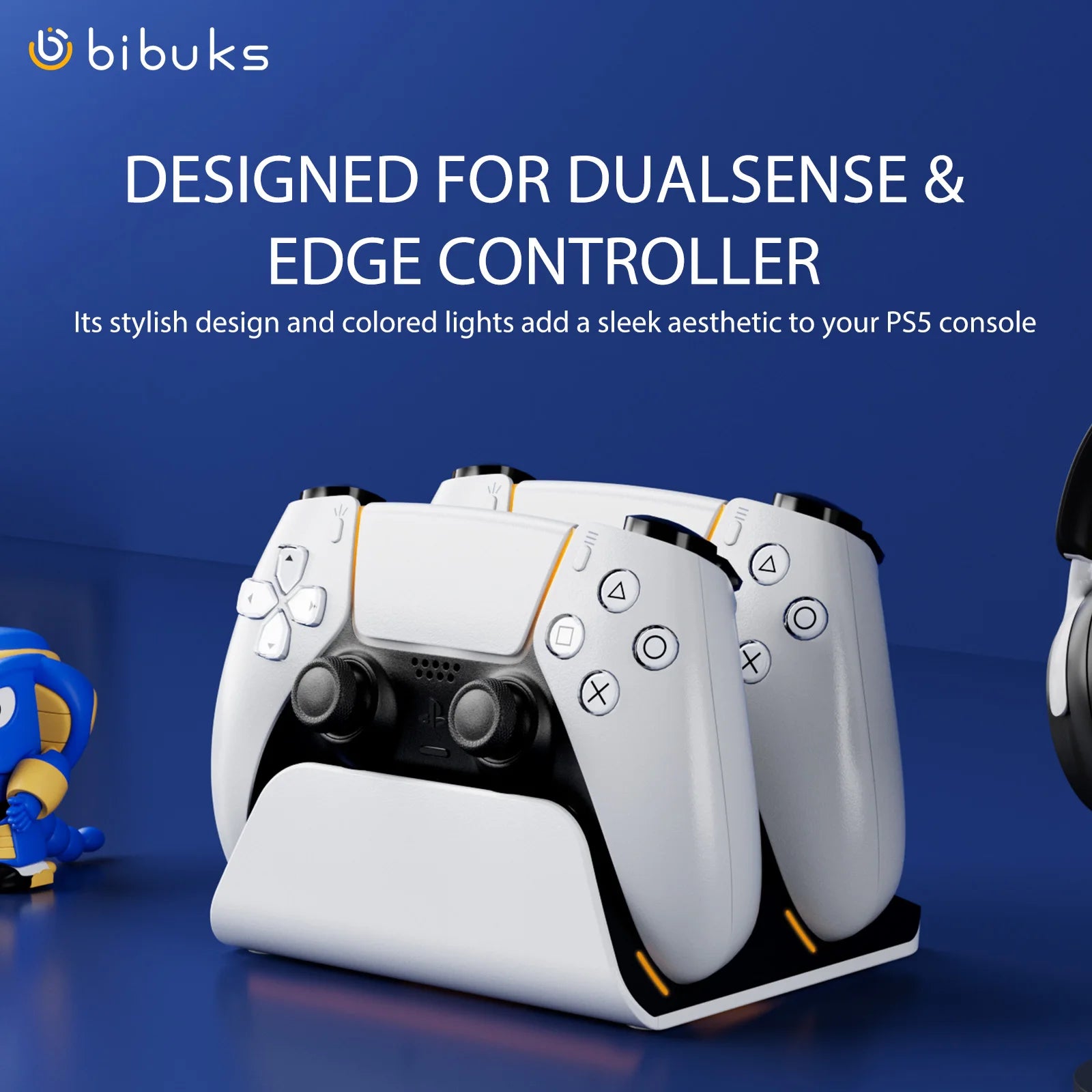 Dual Fast Charging Dock for PS5 Controllers – Wireless Gamepad Charging Station Stand for PlayStation 5 Accessories