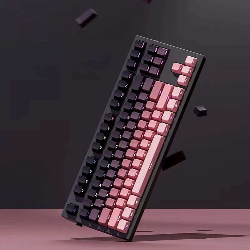 Gradient Keycaps Side Printed Shine Through PBT Double Shot OEM Profile for MX Switches Gaming Keyboard 130+Key Caps