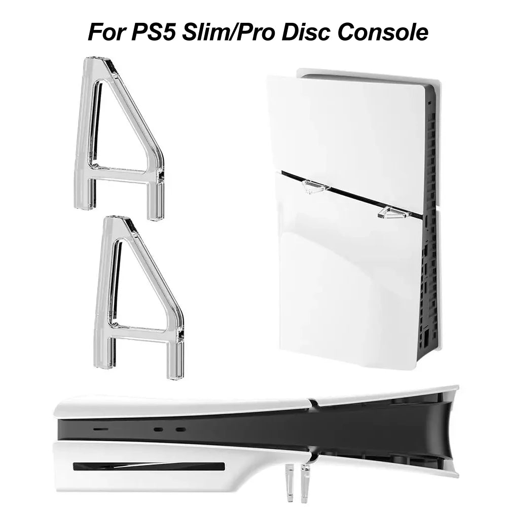 Horizontal Stand For PS5 Slim/Pro Accessories Disc/Digital Game Console Acrylic Holder Transprent Triangle Base For Playstation5