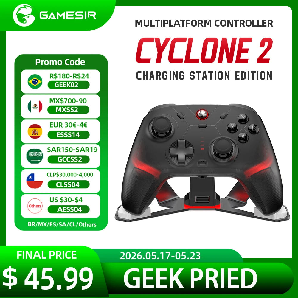 Gamesir Cyclone 2 Pro Nintendo Switch Wireless Gaming Controller RGB Gamepad for Switch PC Android Ios New MAG-RES TMR Joysticks