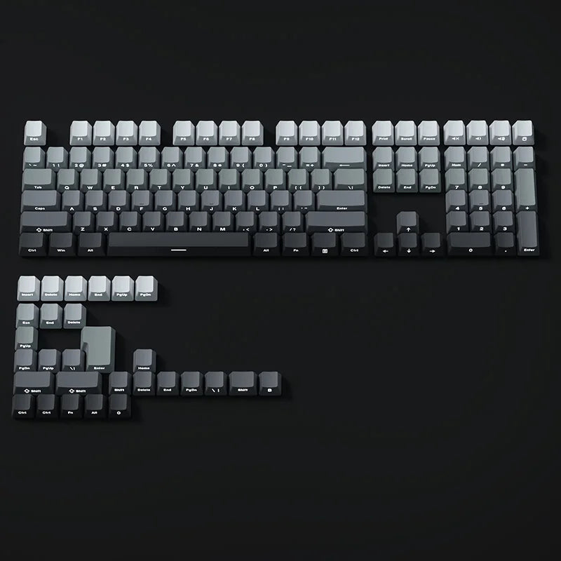 Gradient Keycaps Side Printed Shine Through PBT Double Shot OEM Profile for MX Switches Gaming Keyboard 130+Key Caps